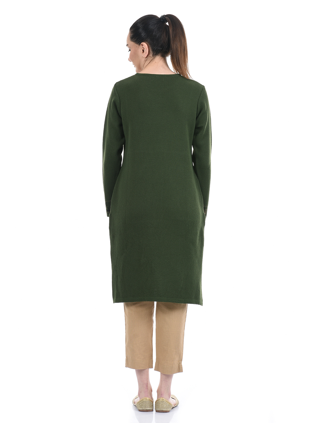 American Eye Women Casual Wear Green Kurta